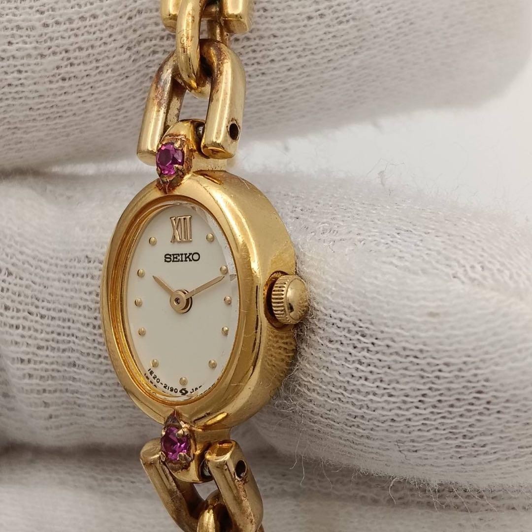 [New battery/operation] SEIKO 2P Ruby Breath Watch Gold Watch
