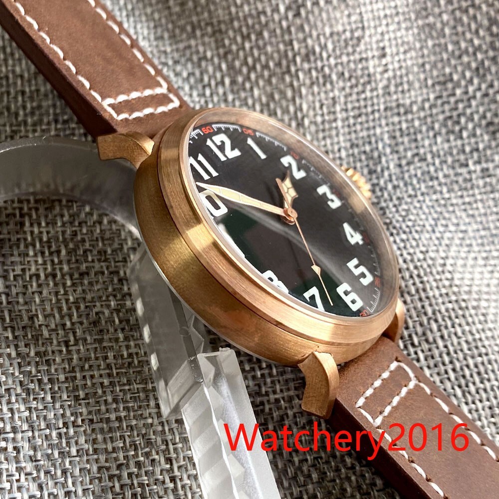 46.5mm Tandorio Big CUSN8 Japan NH35A Automatic Watch For Men Green luminous