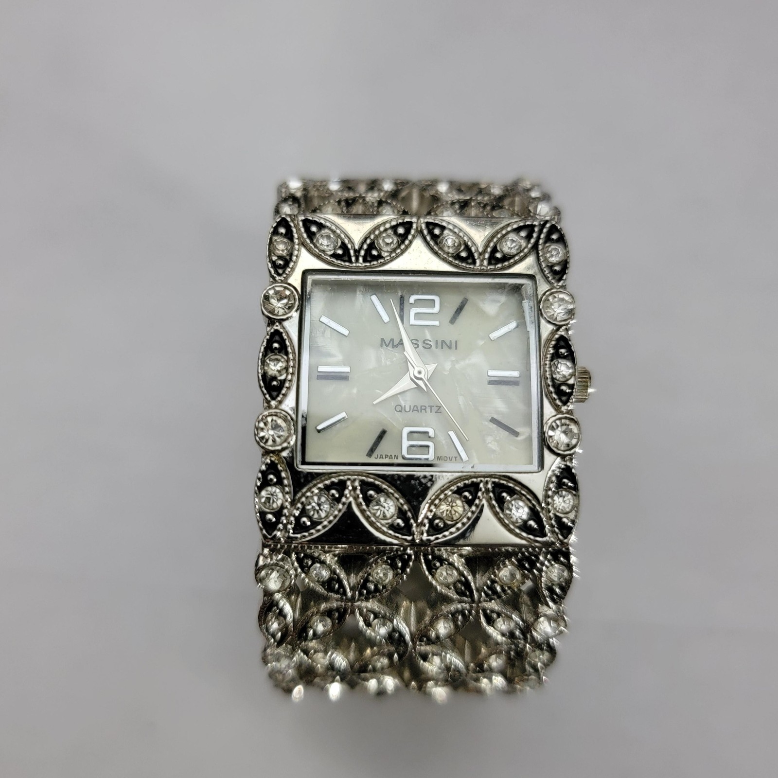 Massini Womens Watch Silver Case White Mother-of-Pearl Dial Bracelet Quartz