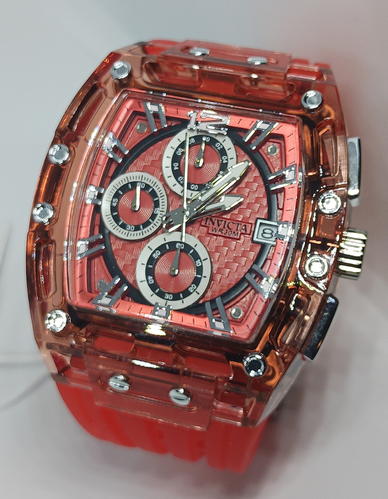 Invicta S1 Rally Allogrip Men 42mm Red Tone Case Red Metal Dial Red Band 70142