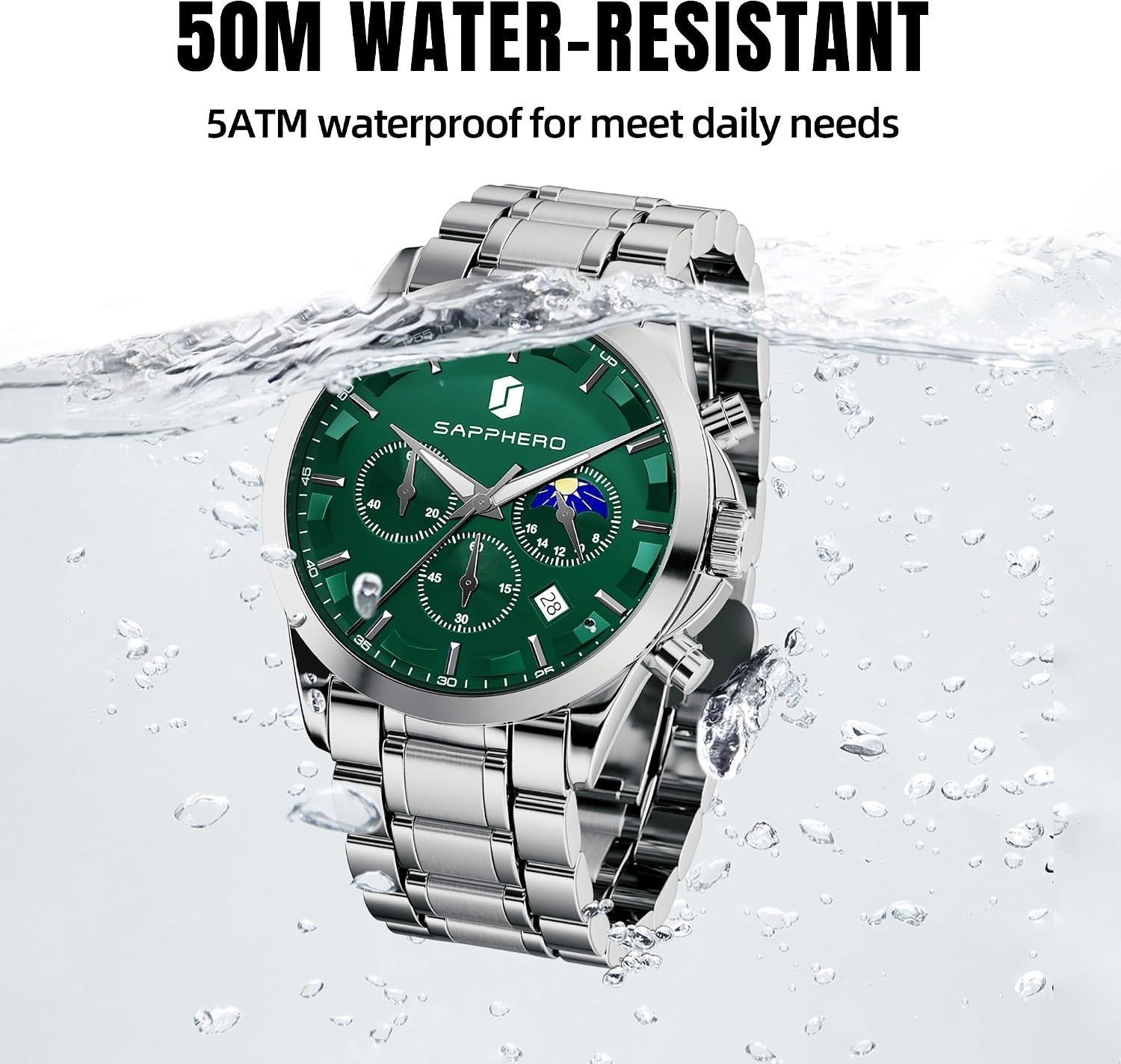 Luxurious Men’s Wrist Watch – Chronograph Style, Waterproof & Elegant Design