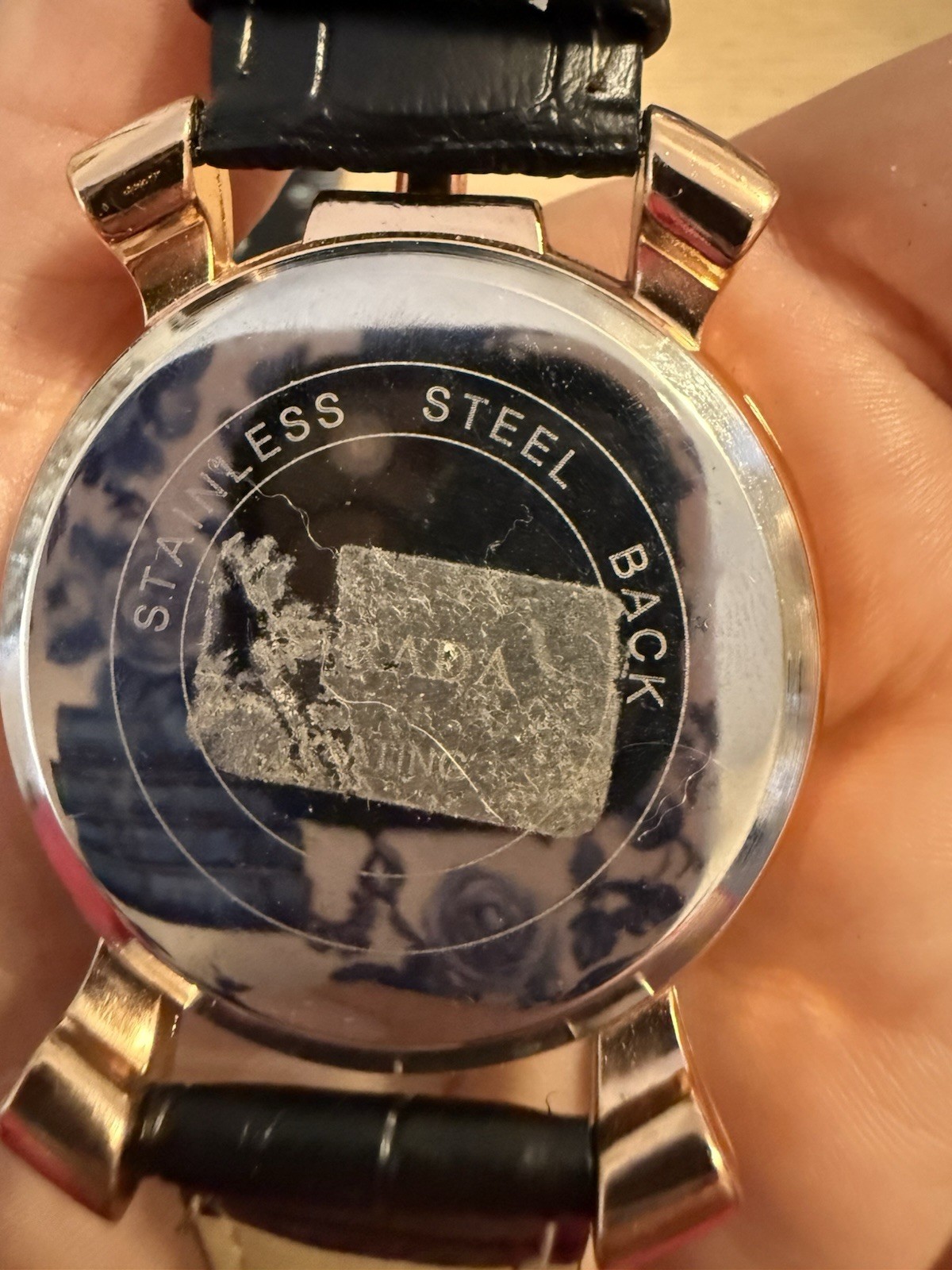 Strada Genuine Leather Black Watch With Multicolor Numbers Vintage