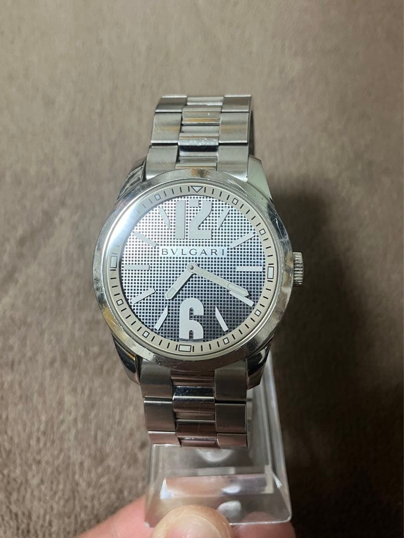 Bvlgari Solotempo ST37S Quartz Watch 37mm Excellent Condition Box & Papers Japan