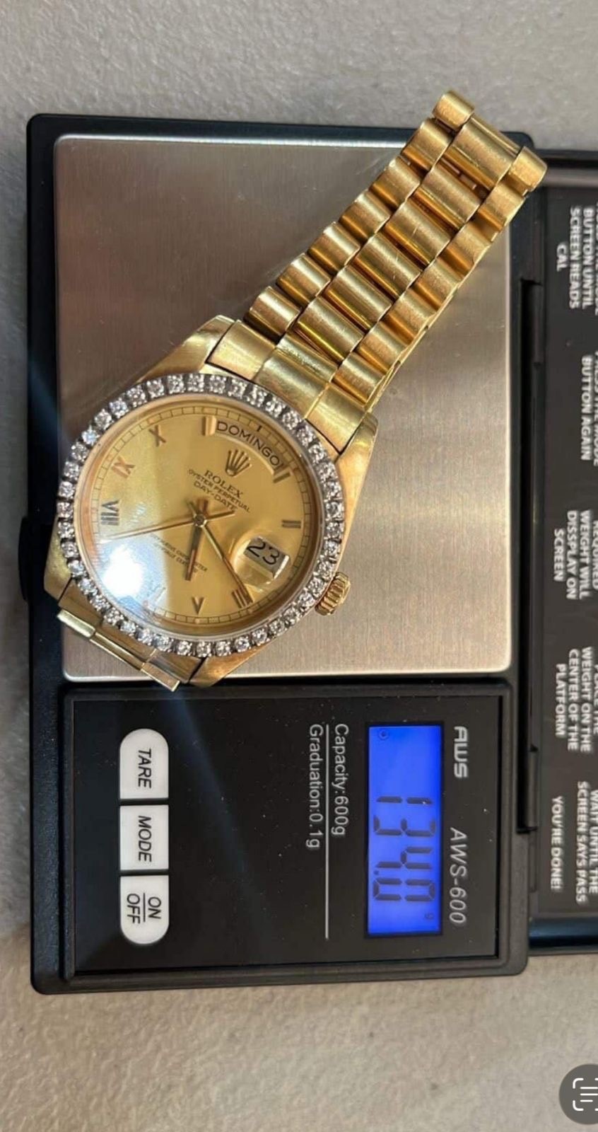 rolex daydate 36mm yellow gold 18k