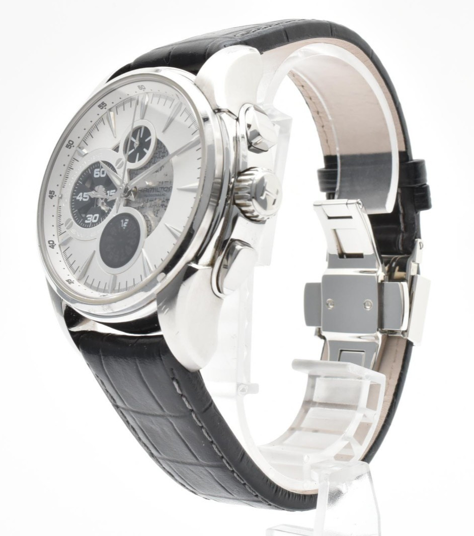 HAMILTON Jazzmaster Open Secret Chronograph AT H327560 Men’s Watch White Dial JP