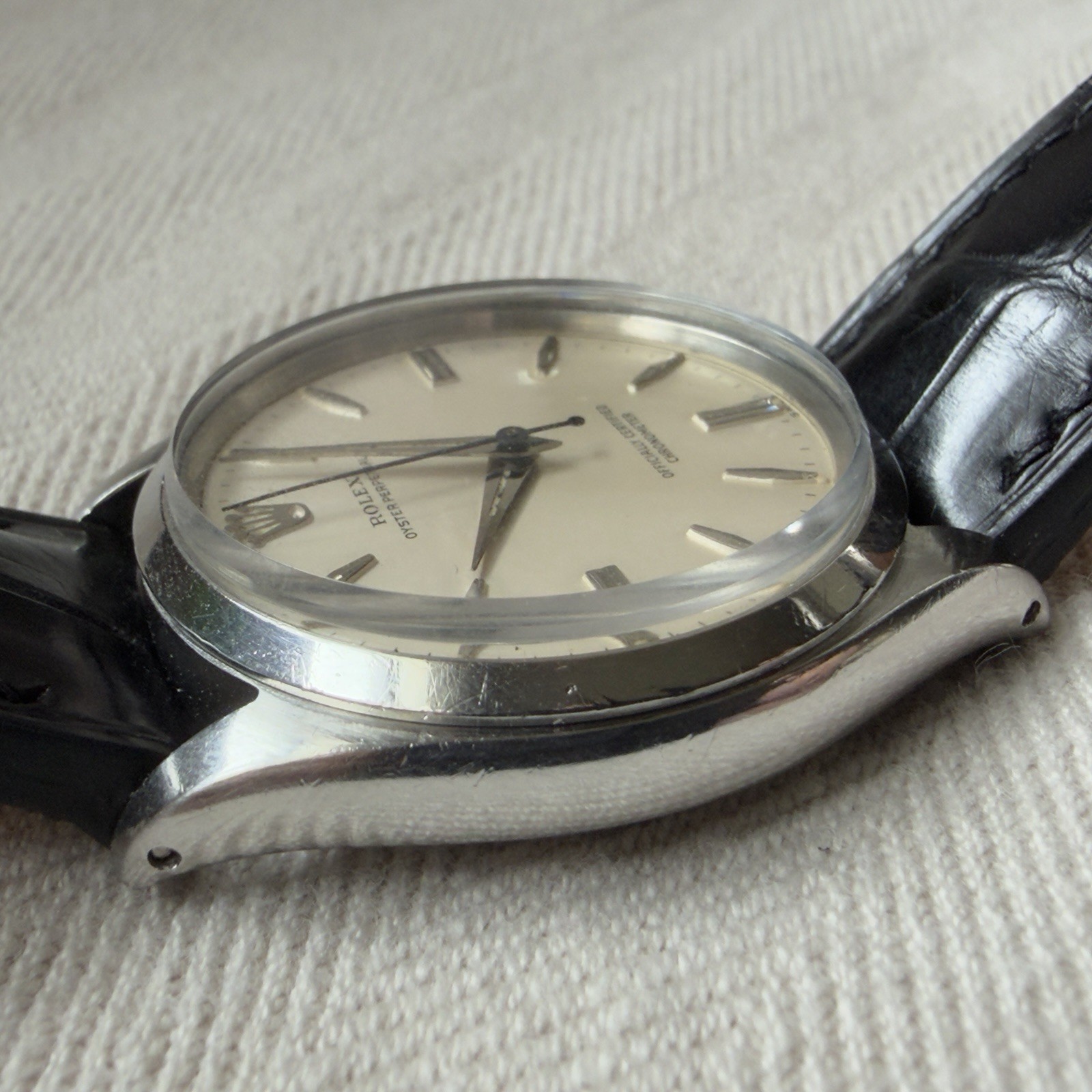 Rolex Oyster Perpetual Ref 6564 Automatic Chronometer 34mm Steel White Dial