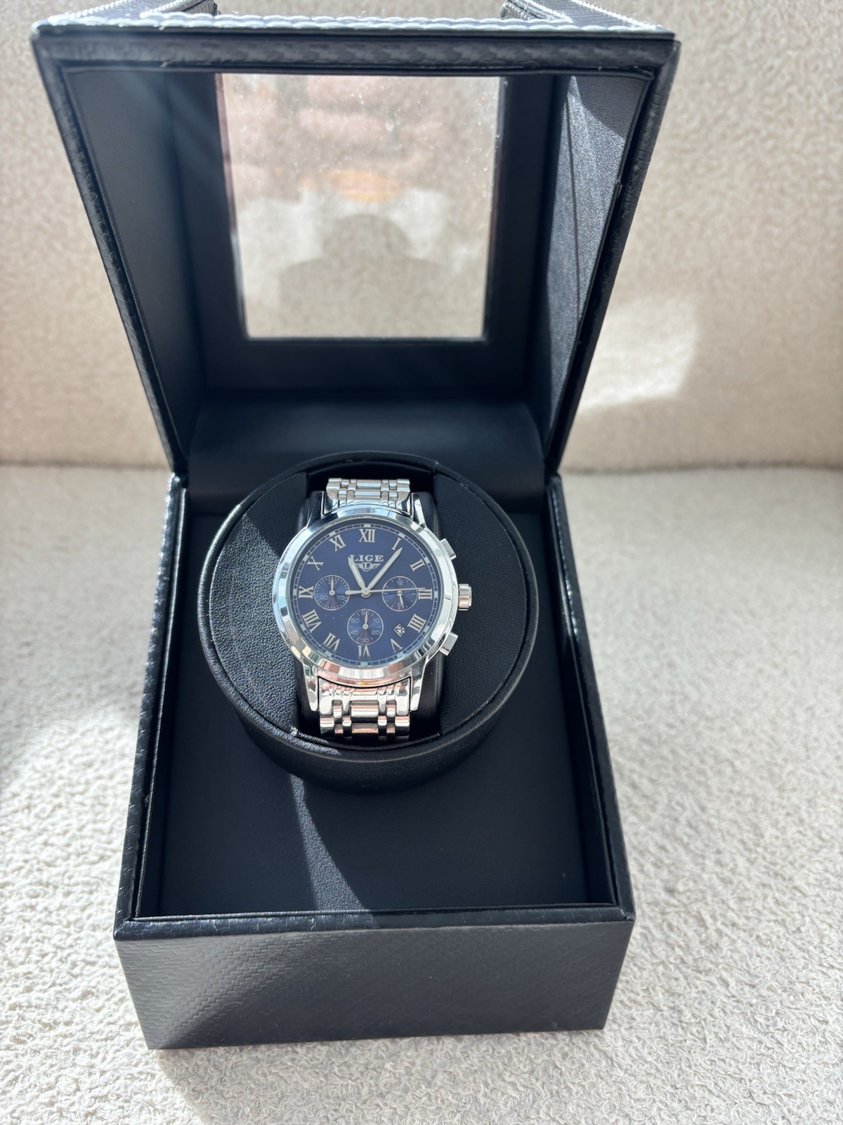 LIGE Watch Mens Chronograph Stainless Steel Bracelet 1853 Quartz – Needs Battery