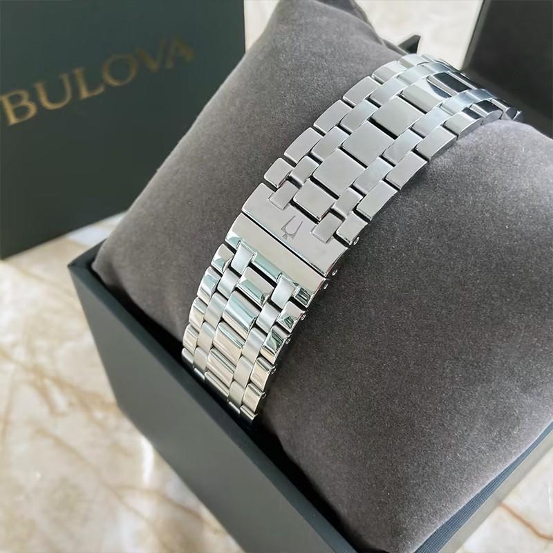 Bulova Classic 96B261 Gray/Black Dial Silver Bracelet Men Quartz Watch 40MM New