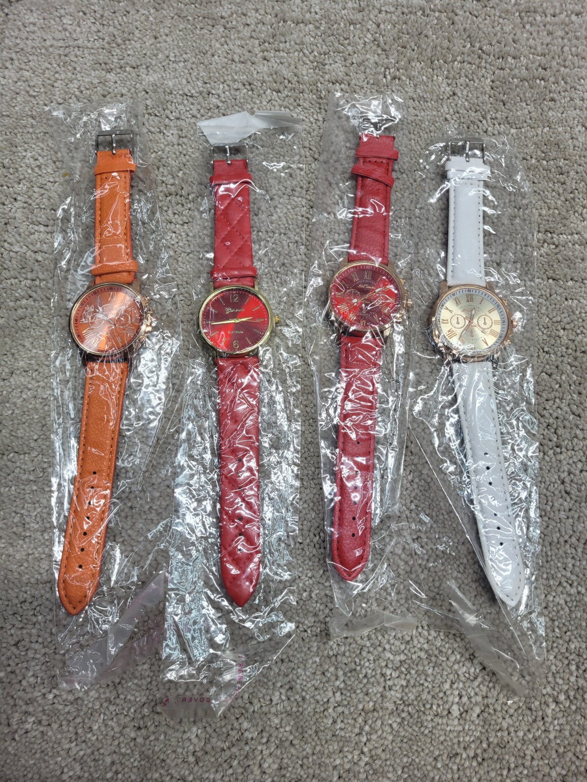 Casual Faux Leather Fashion Band Quartz Analog Wrist Watch Women