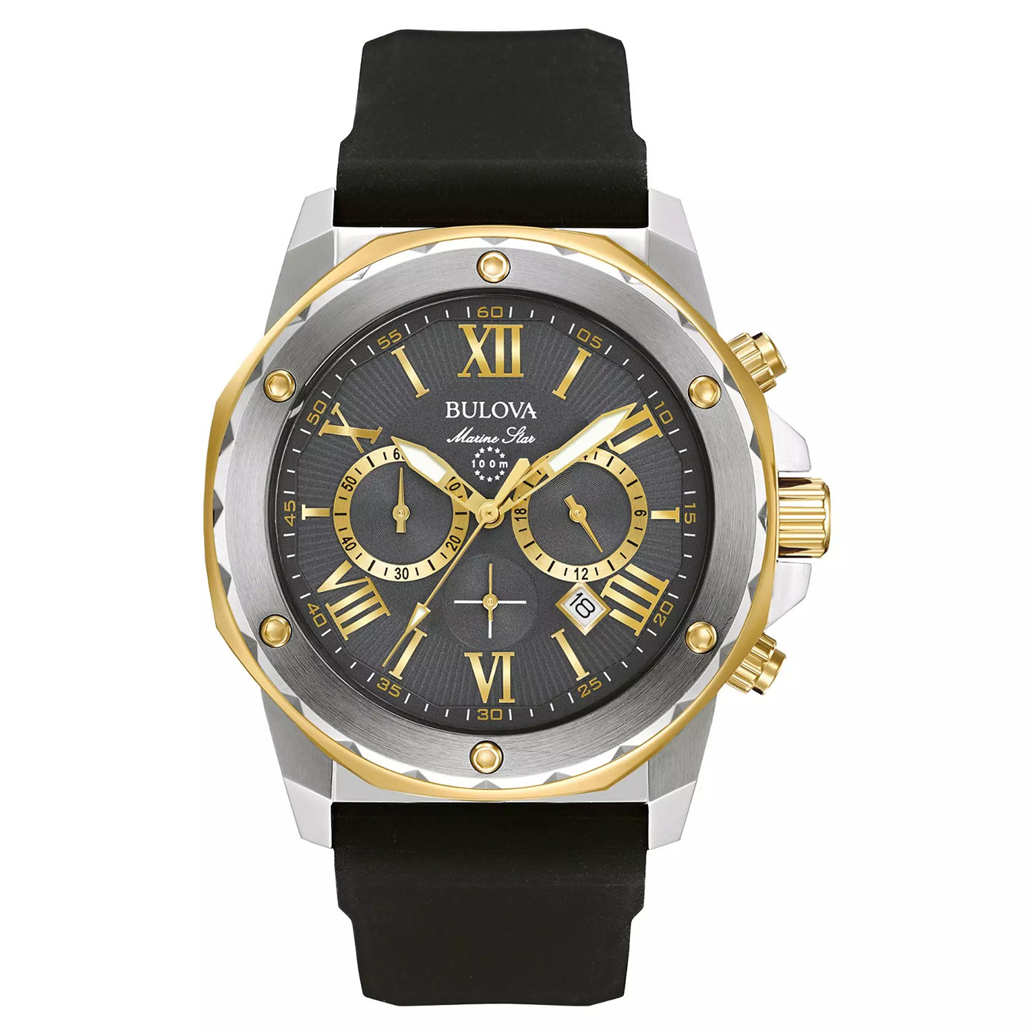 Bulova Series A 98B277 Men’s Marine Star Quartz Silicone Strap Watch 44 mm