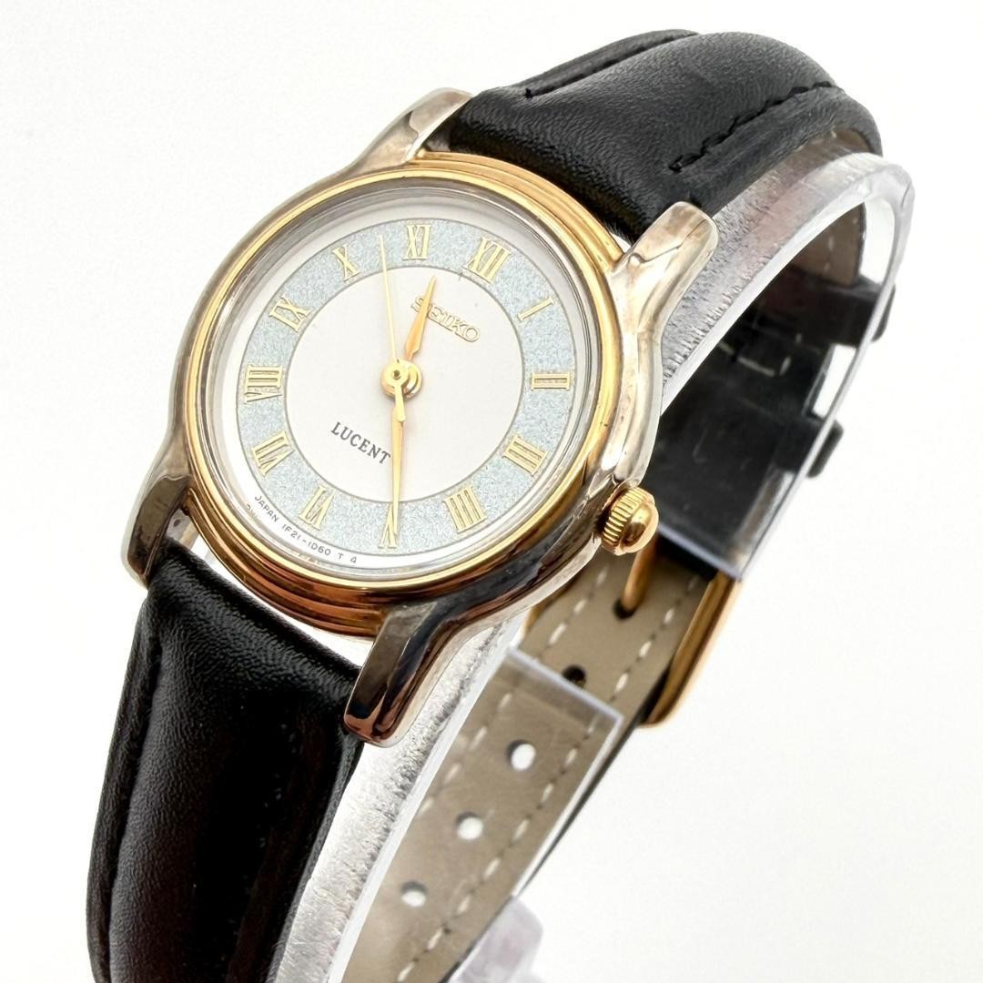 Mint condition Seiko watch, new battery, gold Roman numeral strap, women’s w