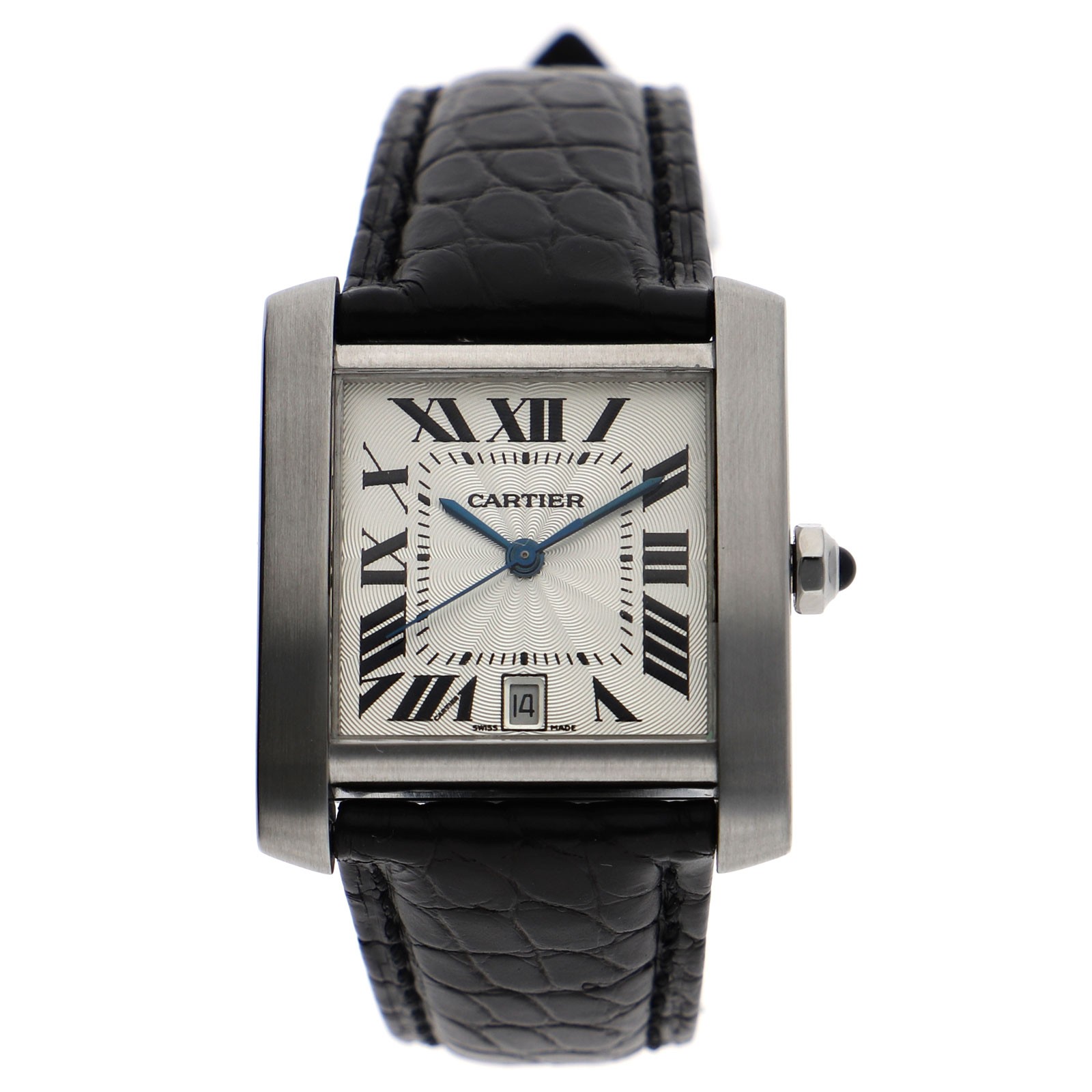CARTIER W51002Q3 Tank Francaise Silver Dial Automatic Stainless Steel Leather
