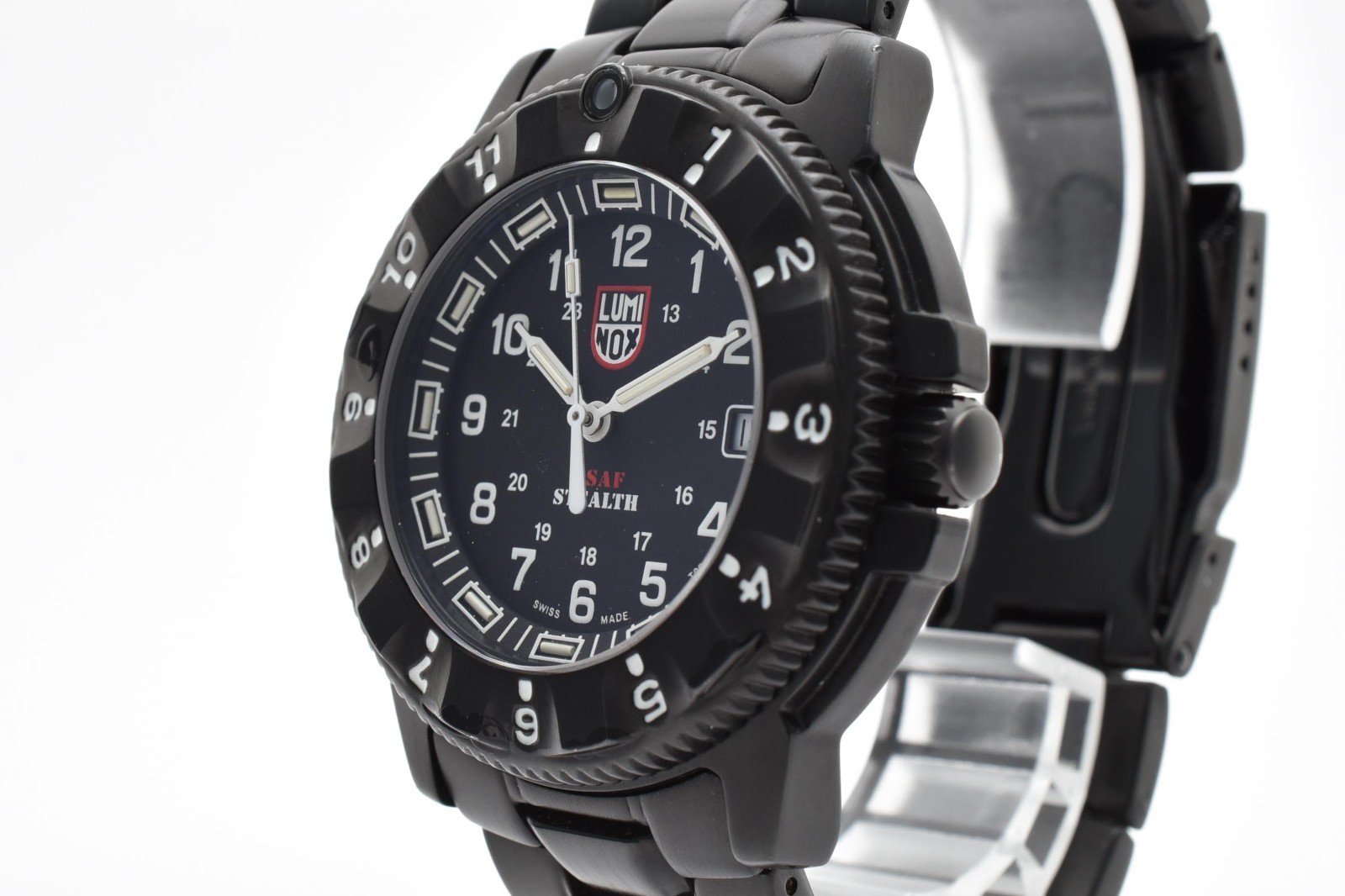 ▶️Luminox F-117 Nighthawk Stealth 3400 Series Quartz Men’s Watch Black PVD Swiss