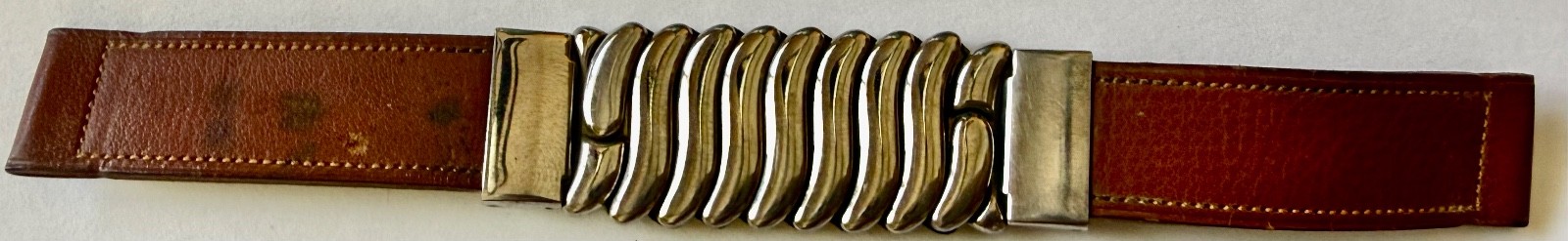 Vintage 1940’s WW2 16mm 5/8″ B&N Leather Expansion Watch Band