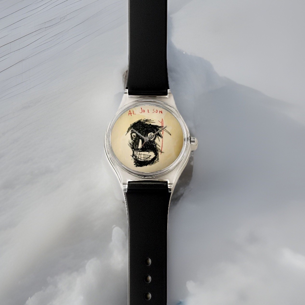 BASQUIAT Inspired Drawing Al Jolson Crown Pop Art Wrist watch