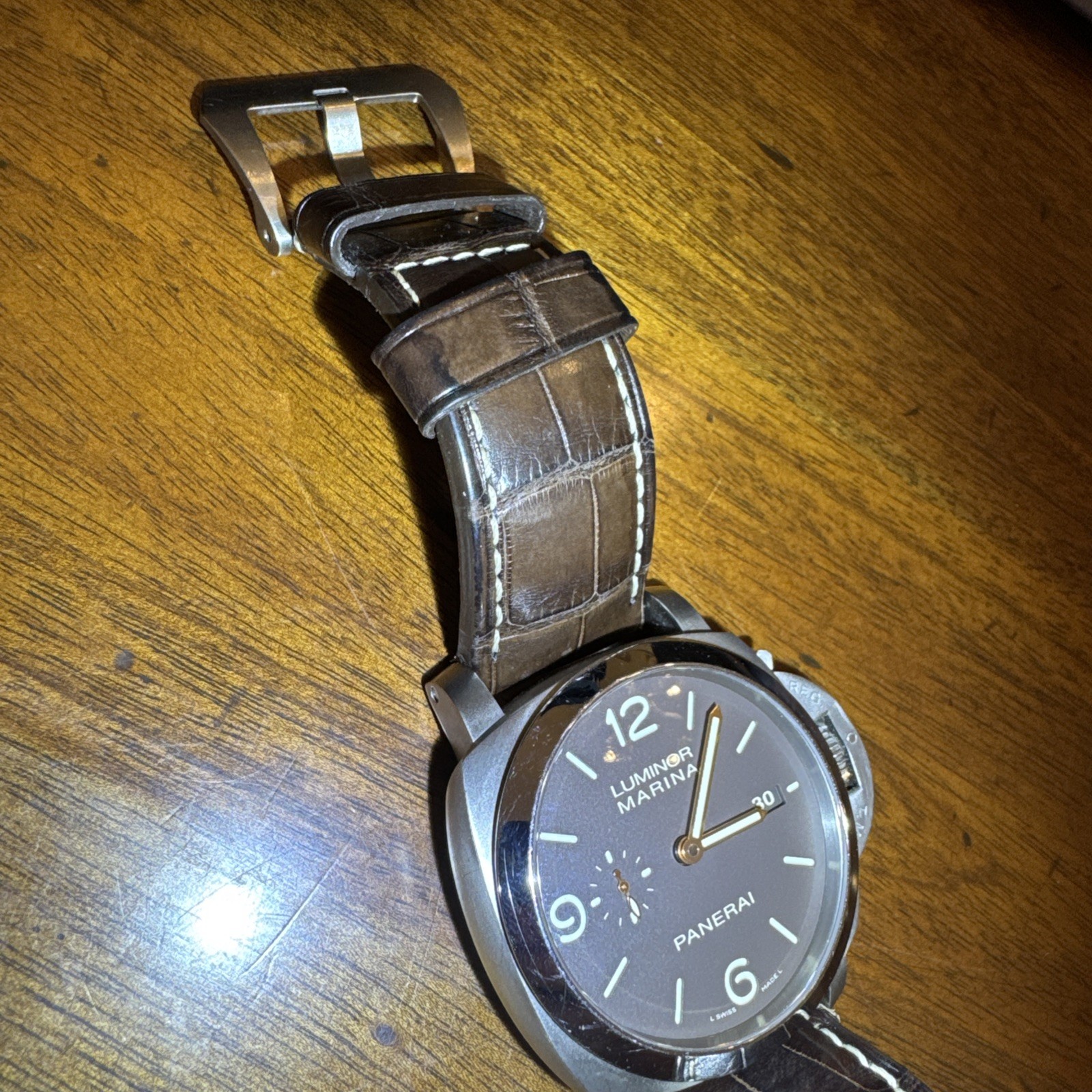 Panerai Luminor Marina 44mm Titanio Tobacco Brown PAM00351 Automatic Strap