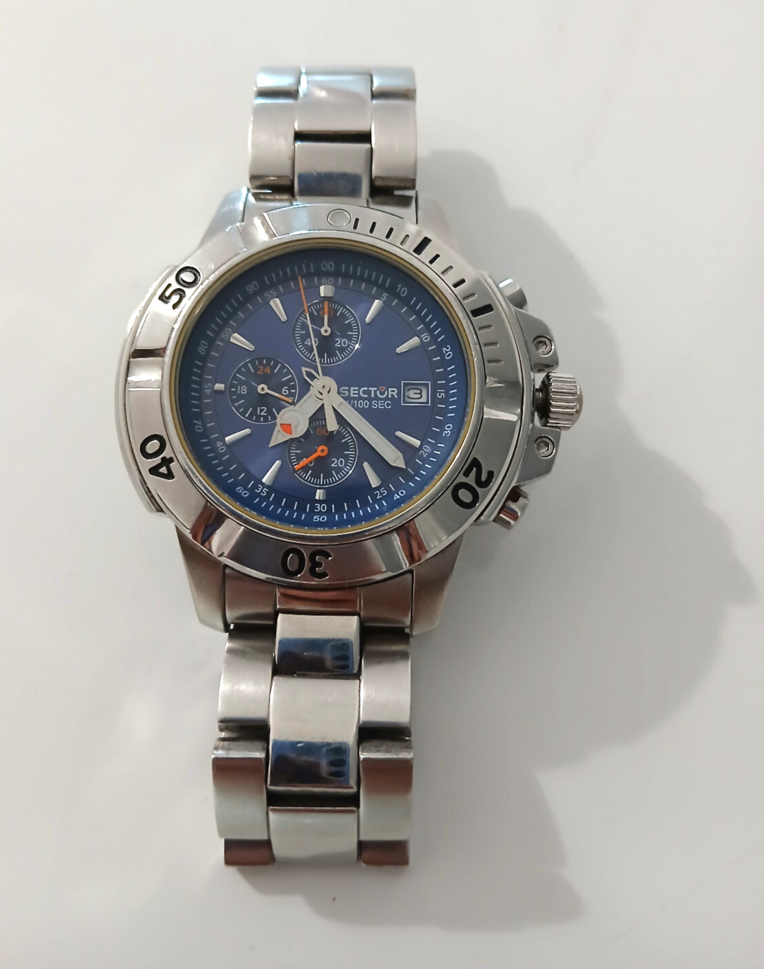 Sector 240 Steel Blue Dial Chronograph Wrist Watch