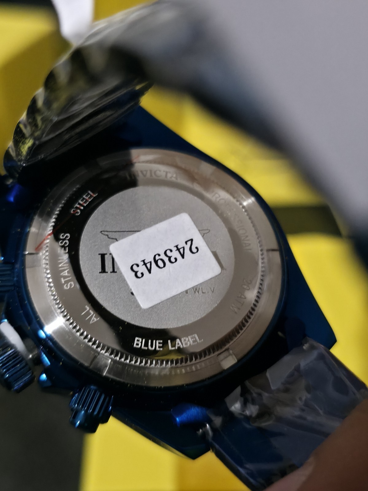 INVICTA BLUE LABEL QUARTZ CHRONOGRAPH 20ATM TACHYMETER BLUE SS BRACELET