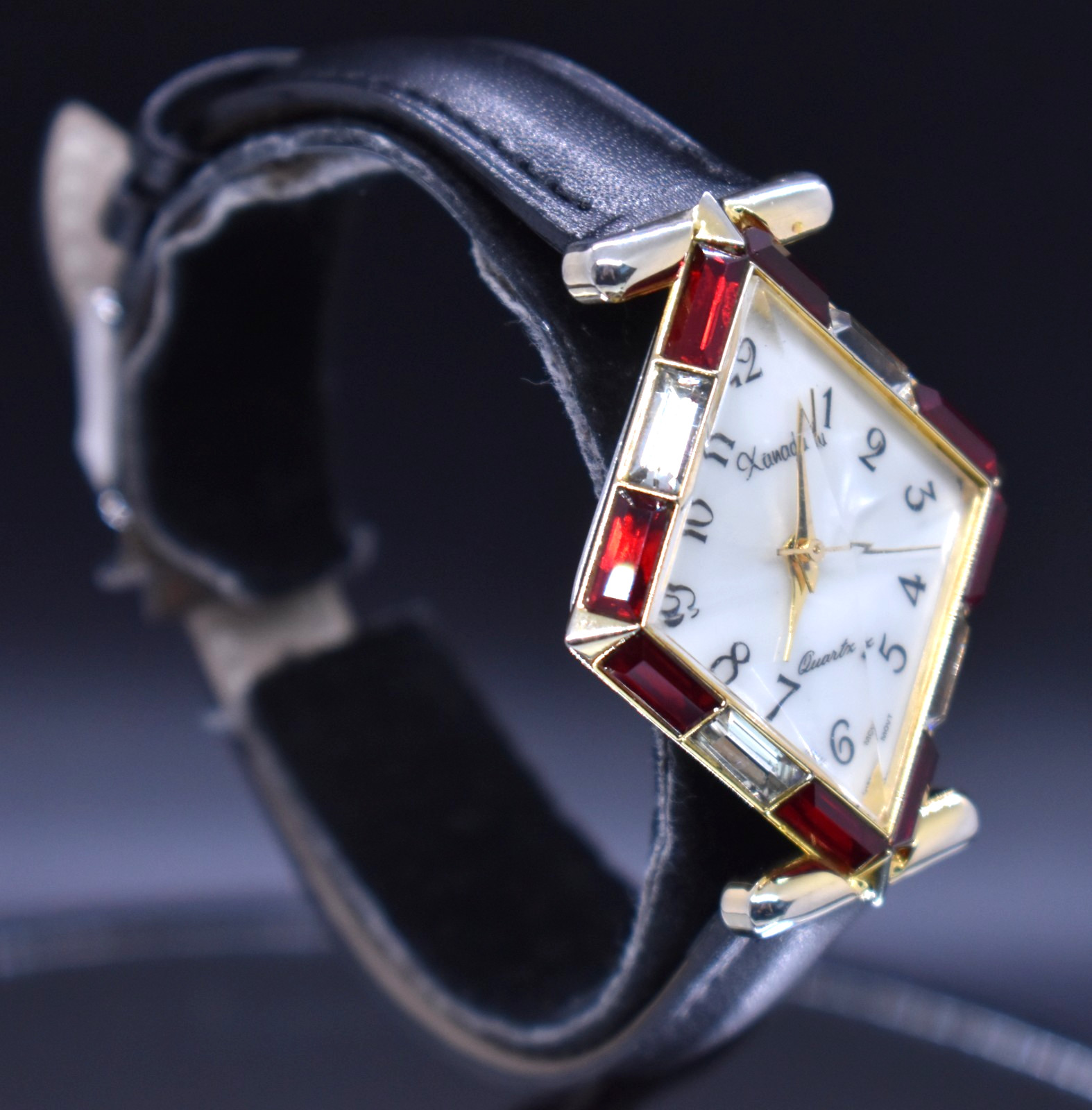 Vintage Xanadu Diamond Shaped Watch Women Prism Geometric Crystal Rhinestones