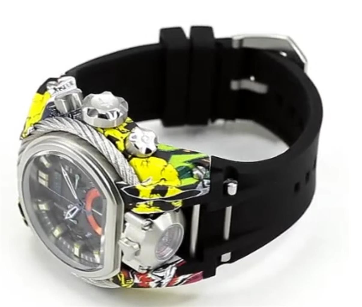 Invicta Reserve Bolt Zeus Magnum Graffiti Black Dial Swiss Mvt Watch 52mm New