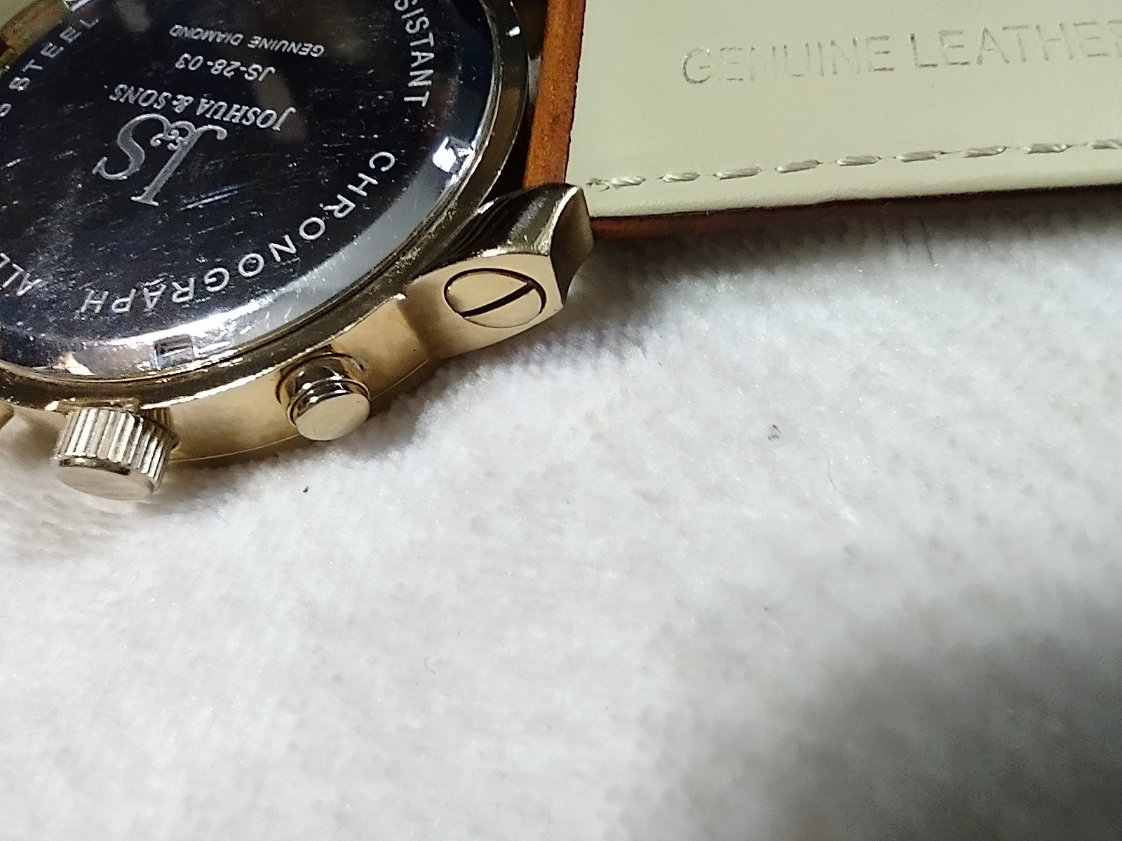Joshua & Sons Men’s JS-28-03 Diamond Chronograph Quartz Watch Orig case & papers