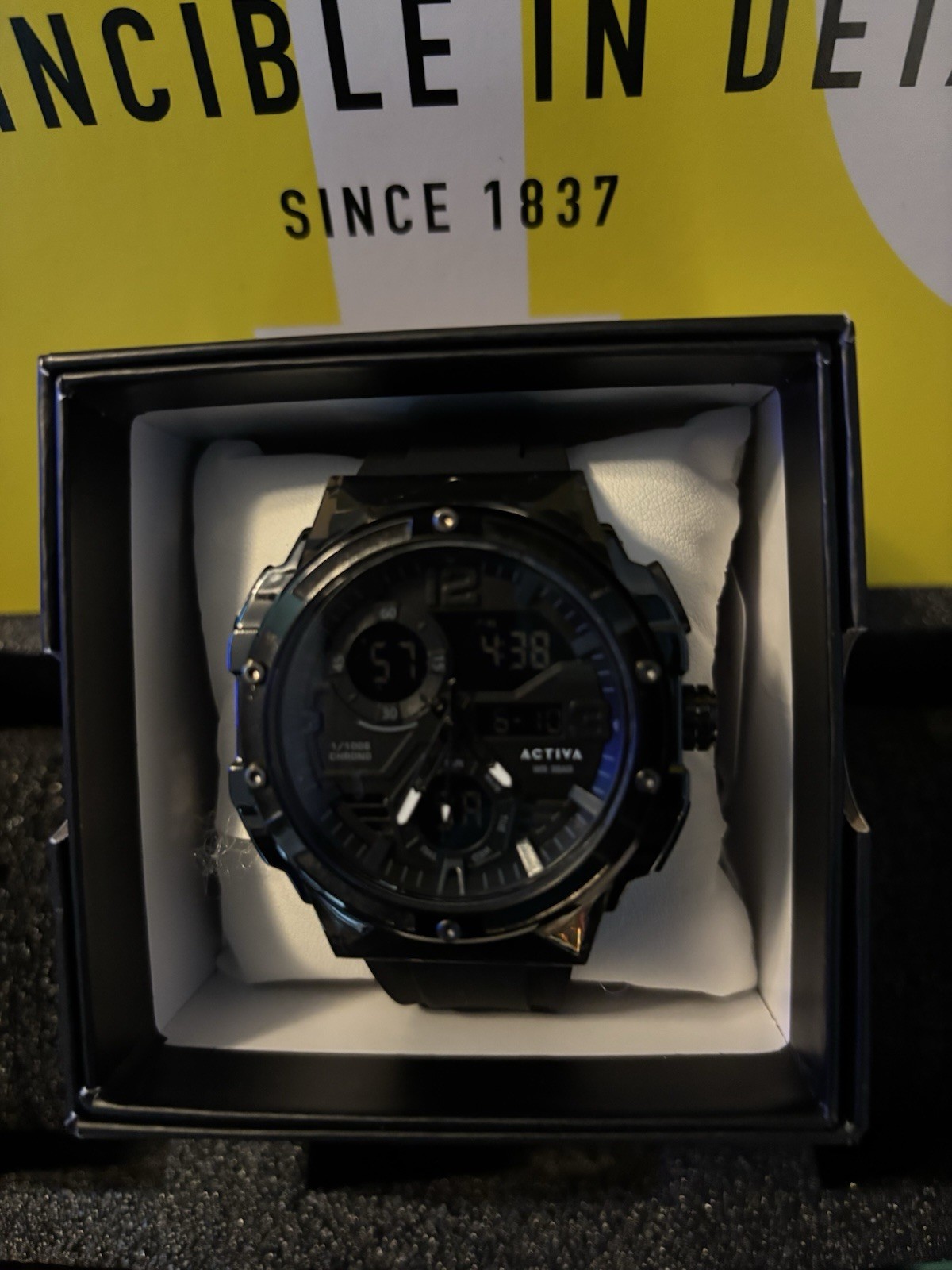 Activa Men’s Analog/Digital Quartz 51mm. Black Rubber Strap 100m .