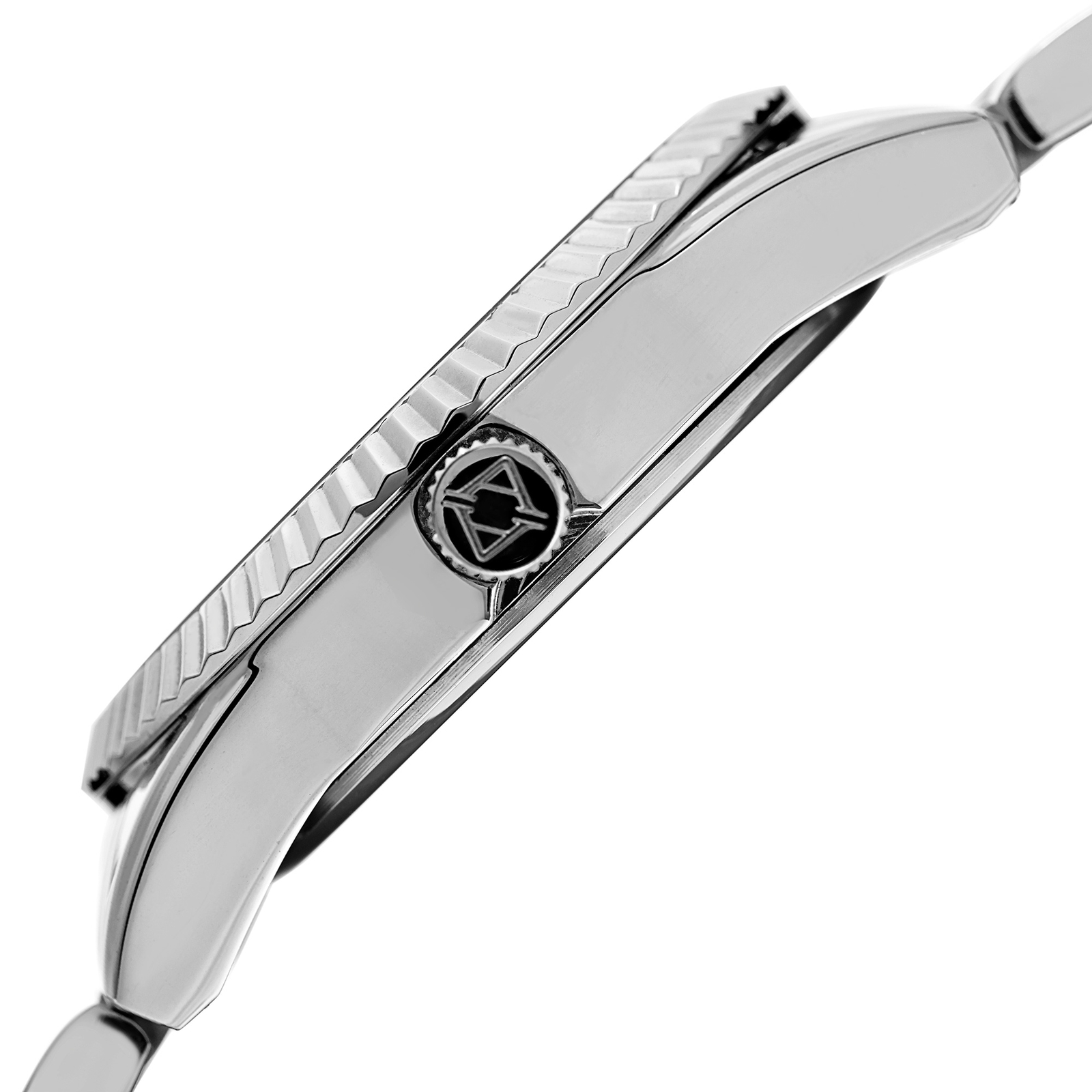 Men’s Akribos XXIV AK958SSGY Silver 12 Diamond Hour Marker Link Bracelet Watch