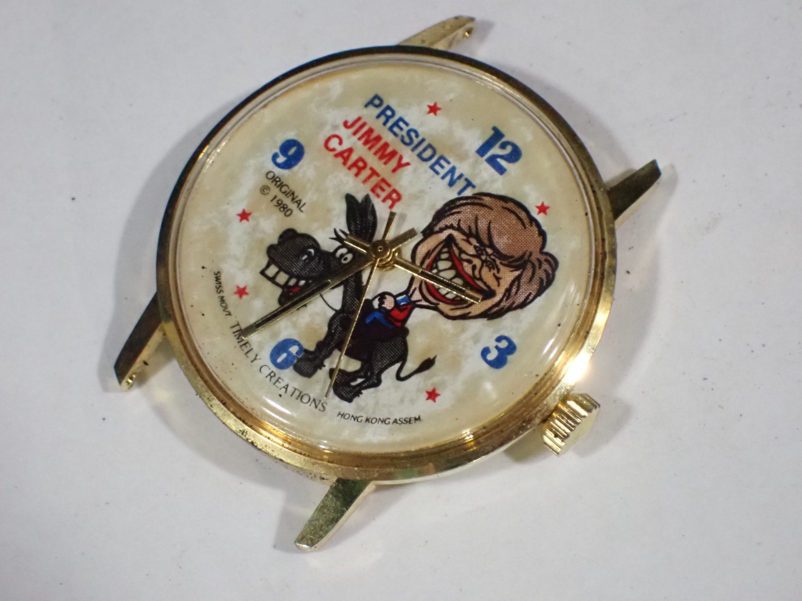 1980 Jimmy Carter 1 Jewel Manual Wind Election Wristwatch runs fast by Basis