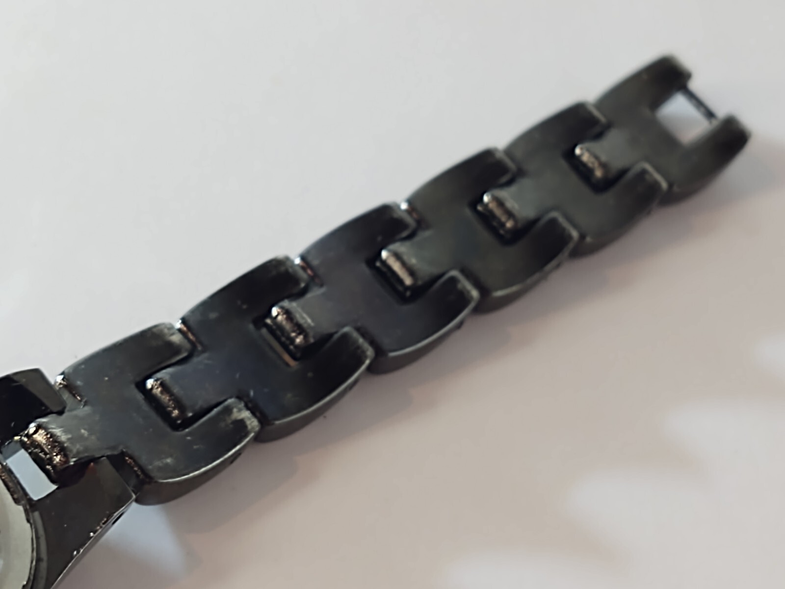 Womens LA Express Watch Black Dial Black & Gold Bezel & Band Show Wear