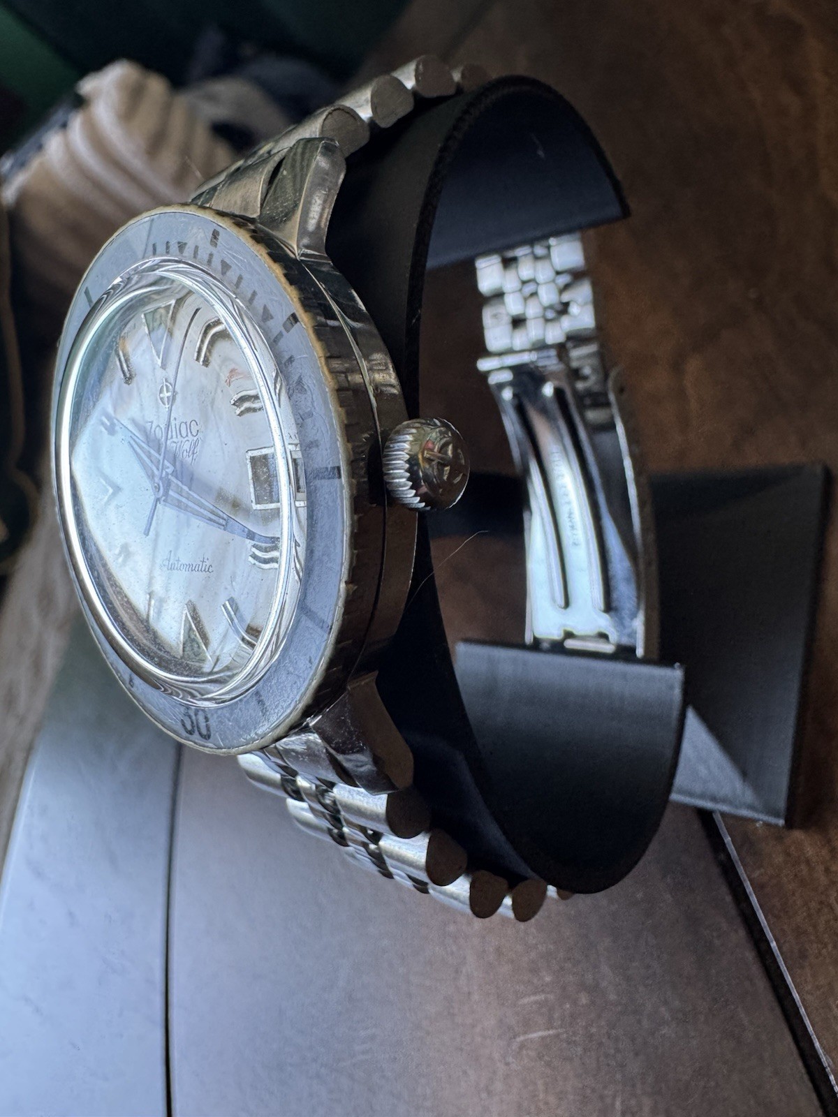 Zodiac Sea Wolf Vintage Dial Automatic Stainless Steel Serviced Amazing!