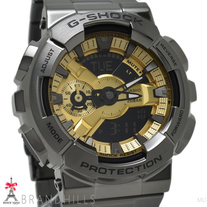 CASIO G SHOCK Analog Digital 110 Series Quartz Gold Dial GM 110BD 1A9JF
