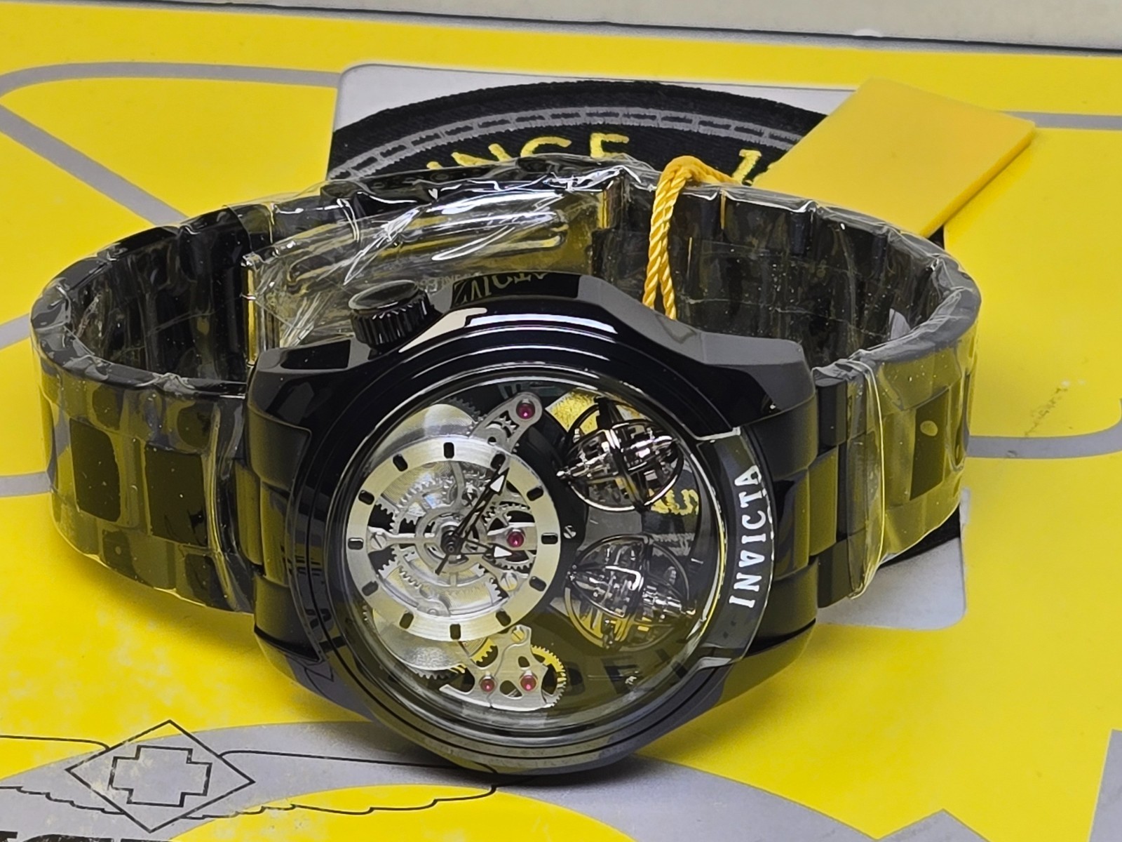 Invicta Specialty Twin-Axis Men’s Watch Skeleton Dial- 46mm Black NEW!