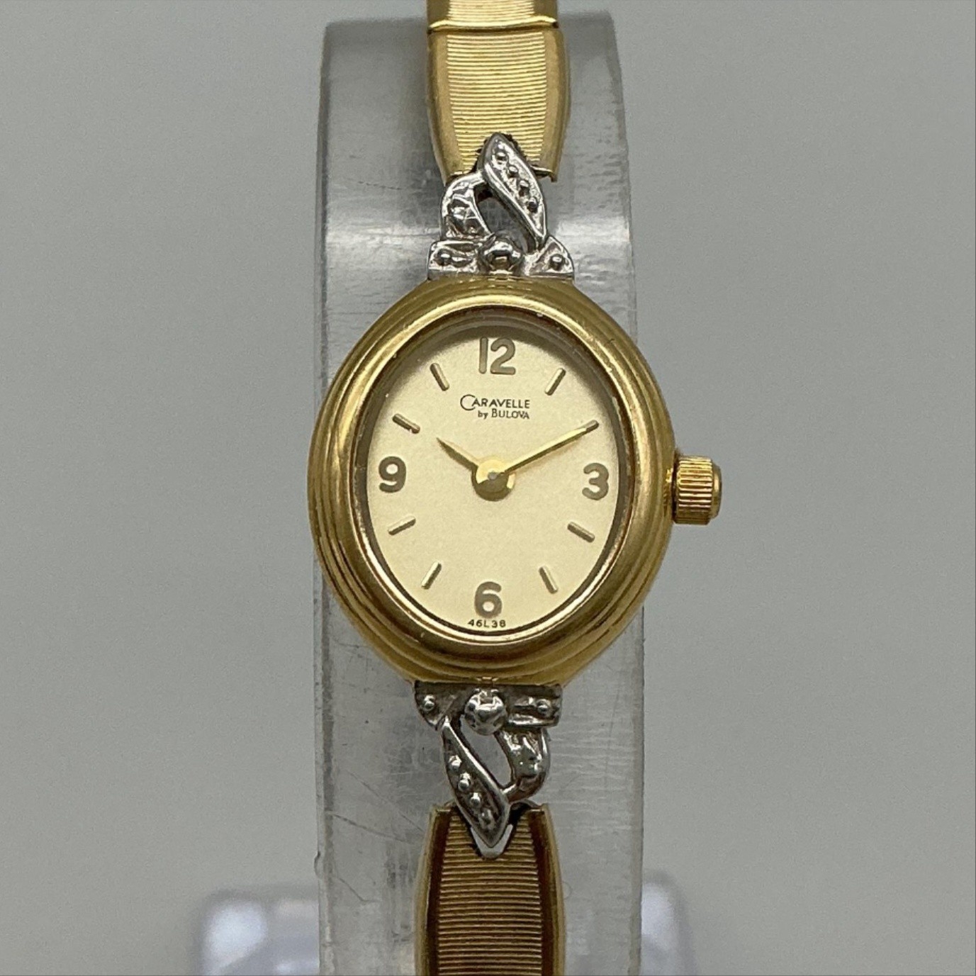Caravelle By Bulova Womens Watch 16mm Champagne Dial Two Tone New Battery
