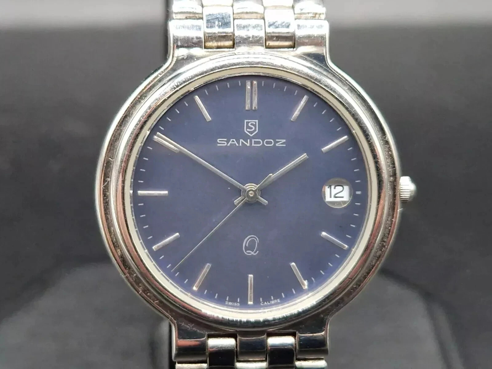 SANDOZ Mens Quartz Watch Mens 32mm 1183-Z Swiss Calibre, Stainless Steel, Date