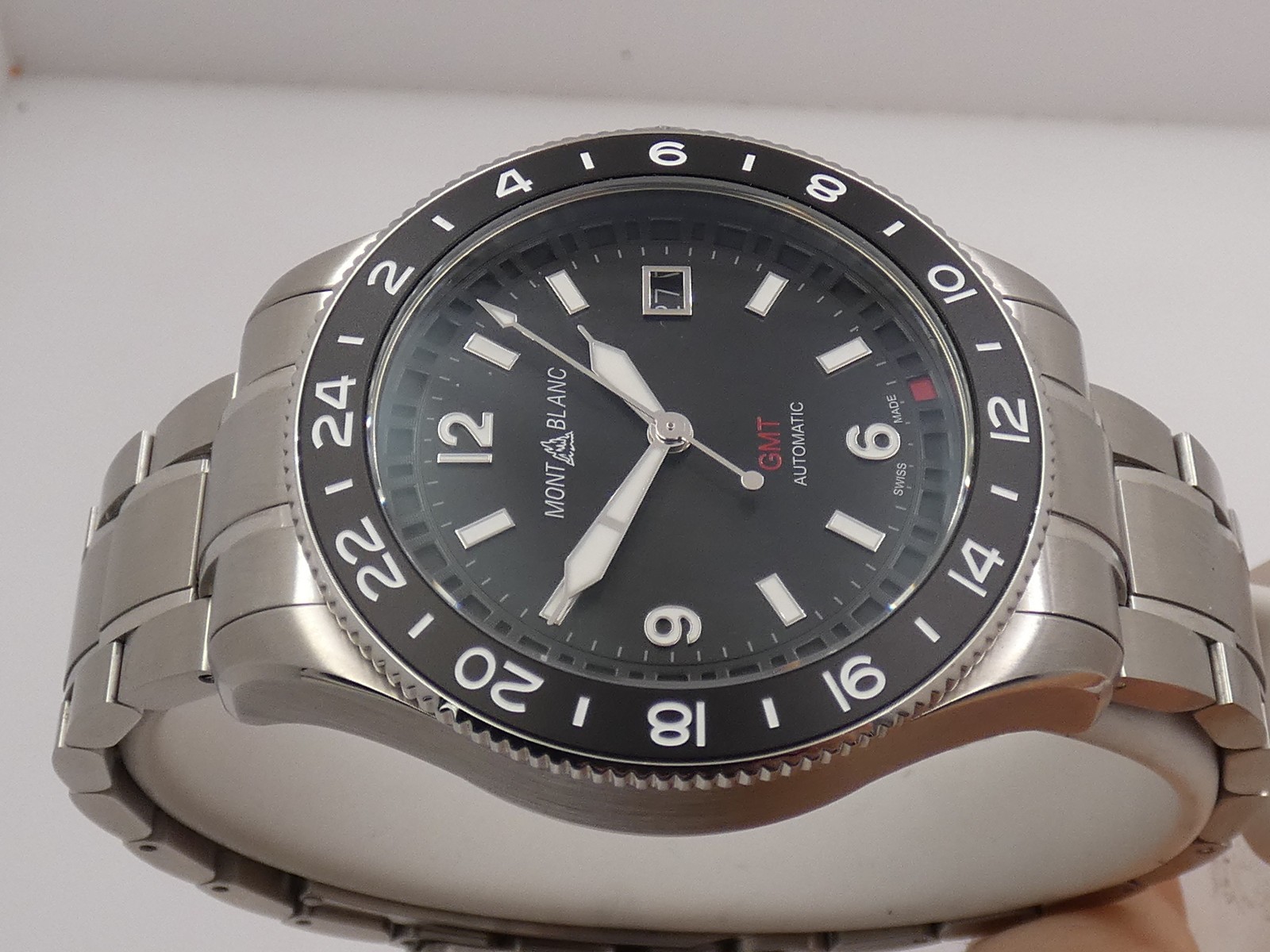 MONTBLANC 1858 BLACK GMT 129615 NEW BOX PAPERS&STICKERS MAR 2026 AUTOMATIC WATCH