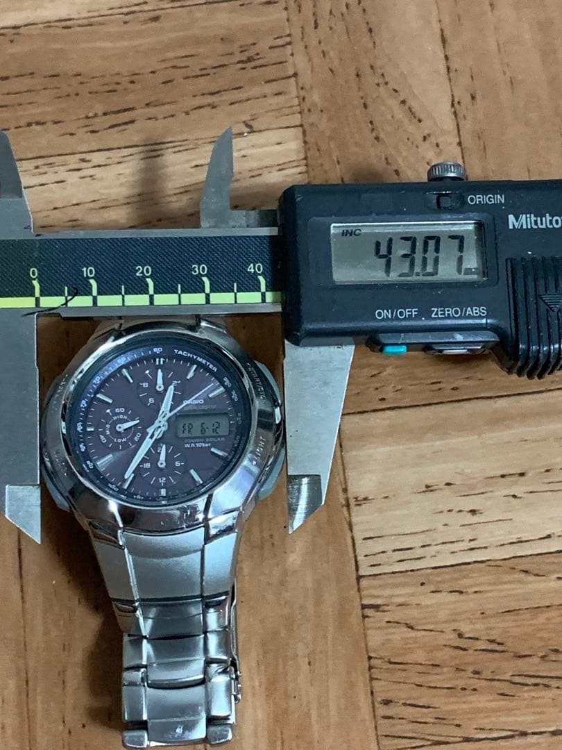 Casio Wave Ceptor WVA-500 Radio Solar AnaDigi Chronograph Mens Watch -For Parts