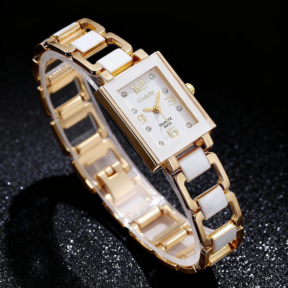 1PCS Trendy Fashion Luxury Digital Scale Rectangular Dial Women’s Quartz