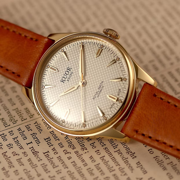 KUOE Kyoto Royal Smith 90-006 Gold Ivory Waffle Dial Miyota 9039 Auto Unused JP