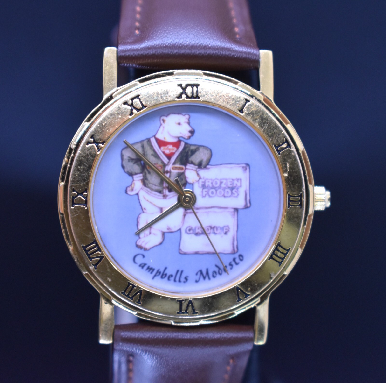 Vtg CAMPBELLS SOUP Watch Modesto Frozen Foods Bunch Brunch NEW BATTERY & BAND