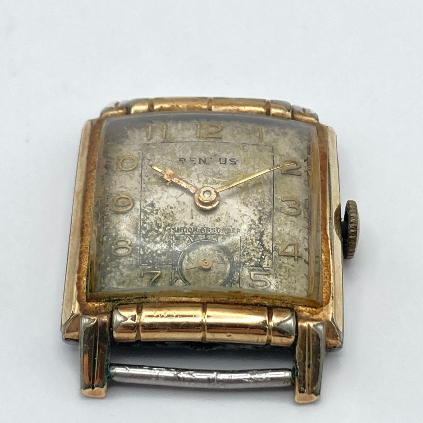 Vintage Benrus Men’s Watch 25mm Gold Tone Tank Small Second Manual Wind Up Runs