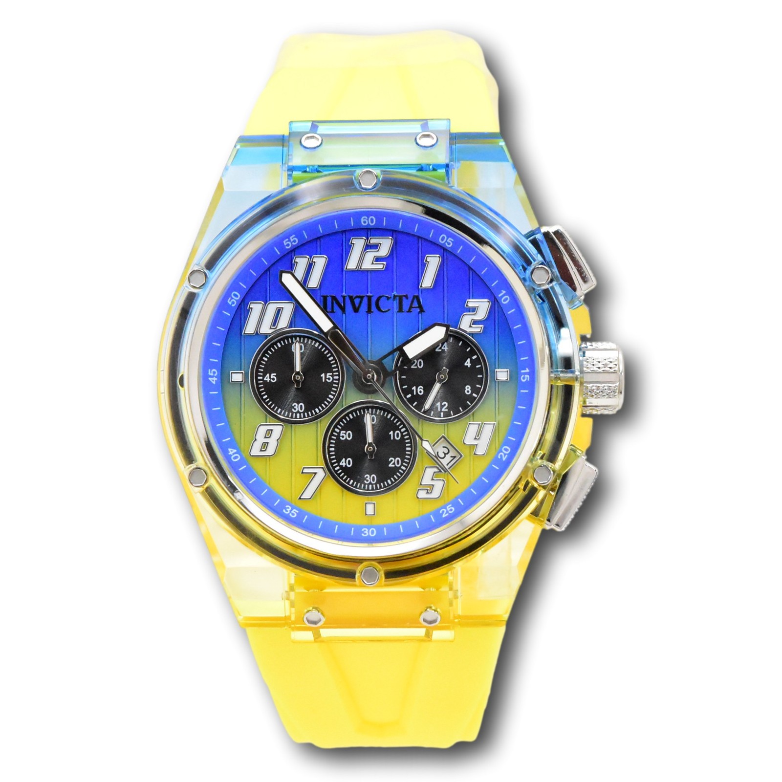 Invicta S1 Rally Prism Color Flip Men’s 44mm Blue to Yellow Chrono Watch 47348