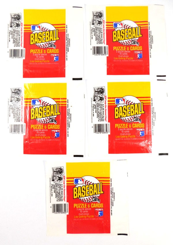 Lot of (5) 1985 Donruss Baseball Wax Wrappers