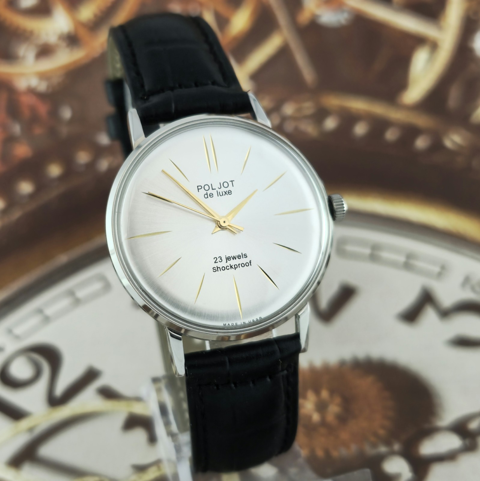Vintage Watch USSR Poljot De Luxe 23 Jewels ULTRA SLIM Soviet Mechanical Watch