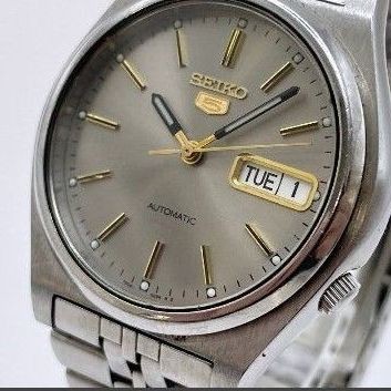 SEIKO 5 7S26 3170 Automatic Analog Round Silver Men’s Watch Working Used