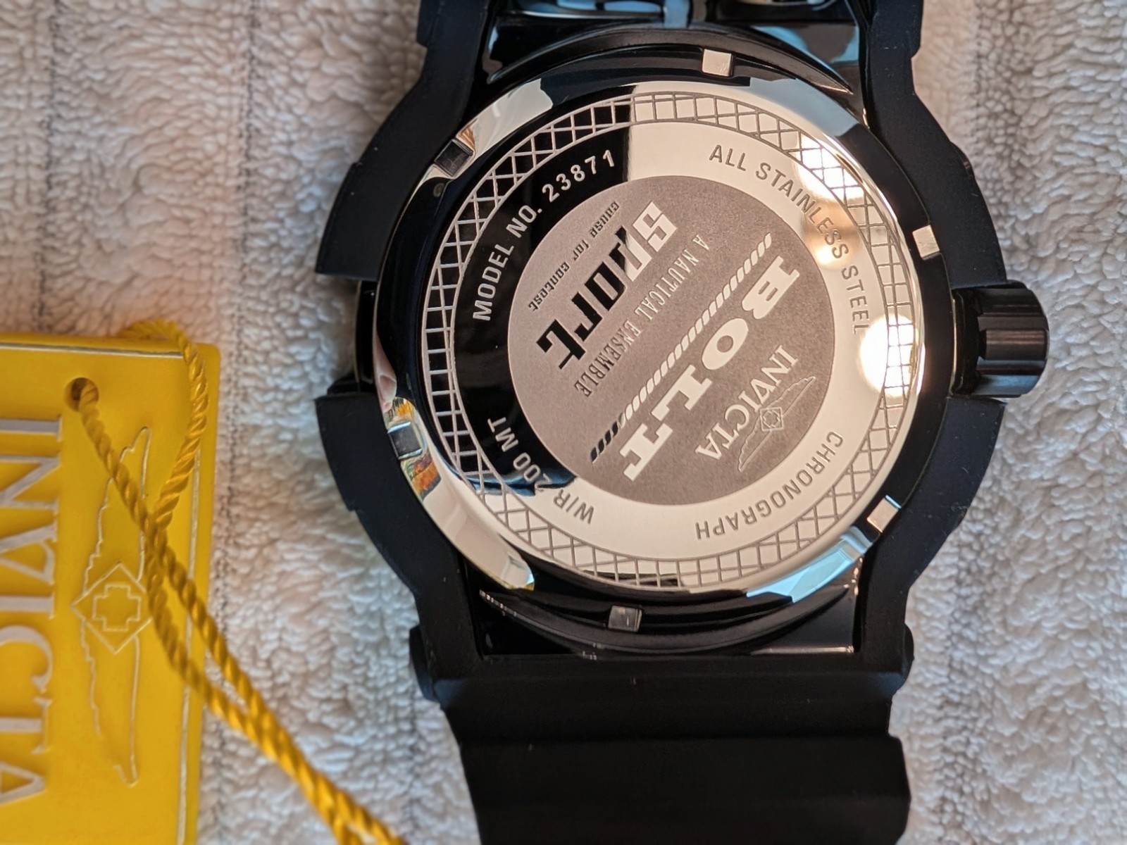 Invicta Mens Bolt 23871 Chronograph – 48mm Black/Yellow Trademark NE Sport Watch