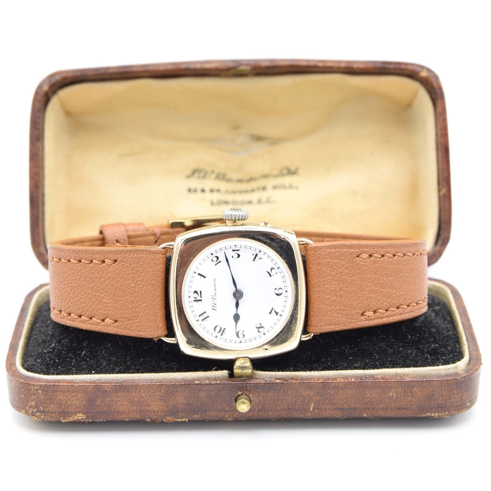 1925 JW Benson Rare All English made Watch with Enamel Dial and Arabic Numerals