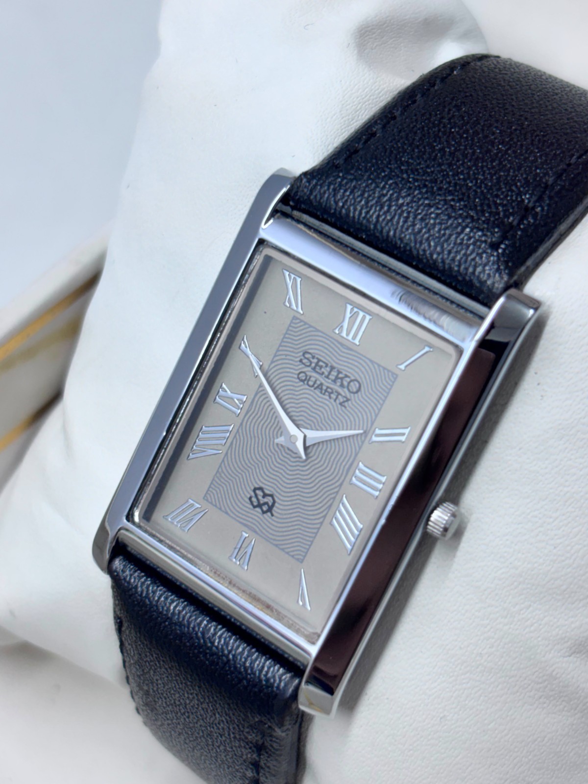 Vintage Refurbished Seiko Slim Tank Quartz Japan Men’s Wrist Watch