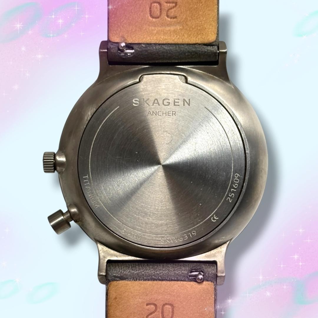 SKAGEN SKW6319 Ancher Quartz Titanium Watch 21.5cm 8.5in Mens Japan used