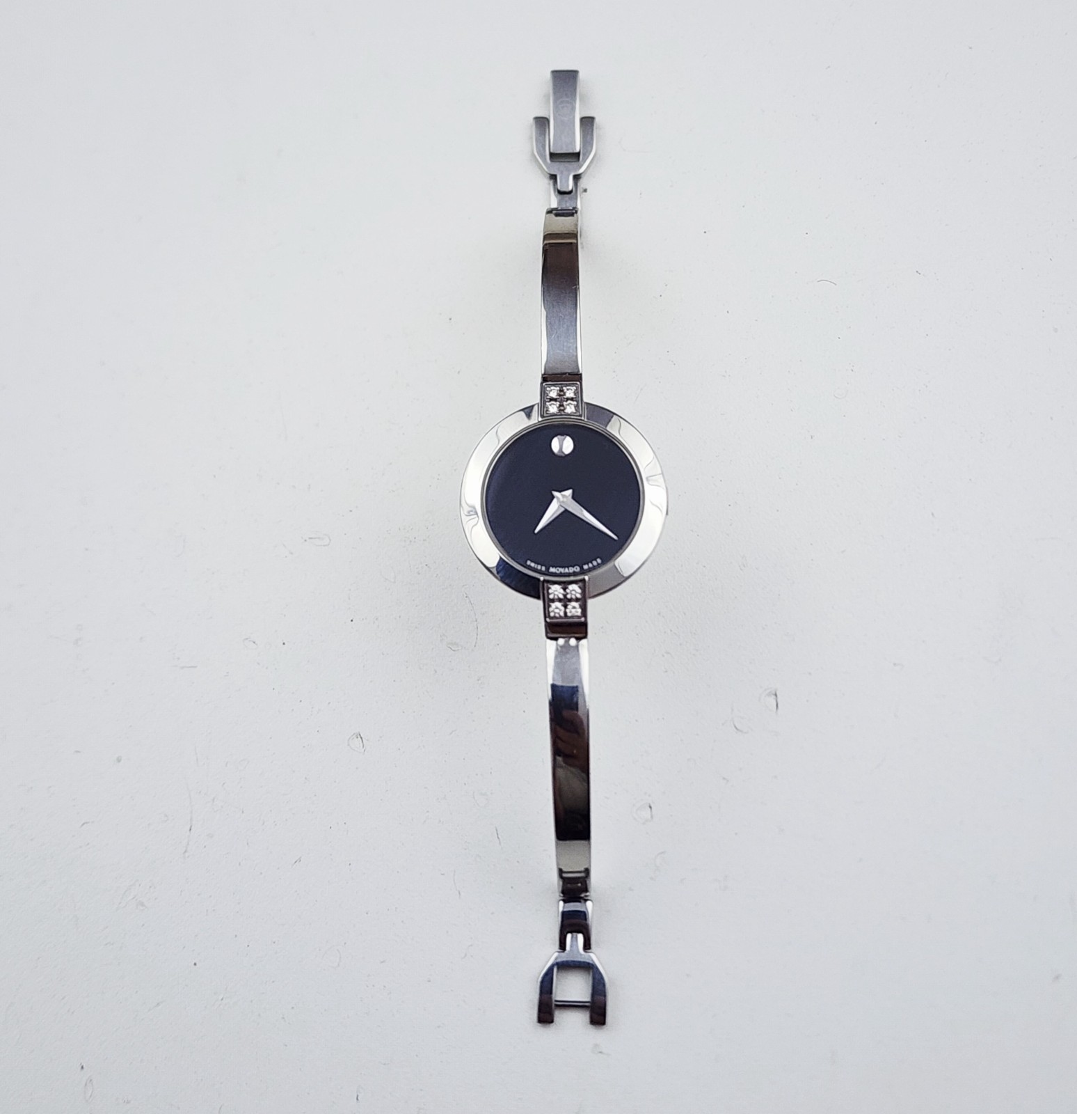 Women’s SWISS Watch MOVADO “Bela” 84.A1.1830S. Marked Diamonds Case. Small Wrist