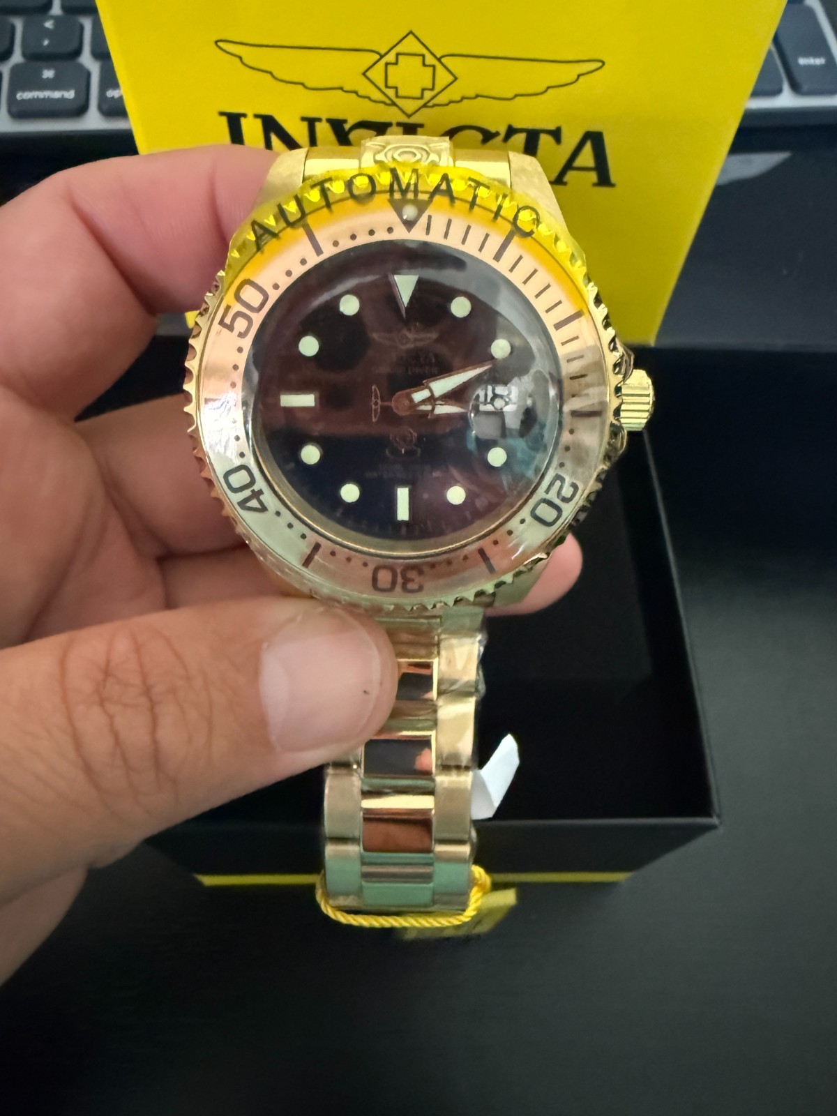 Invicta Grand Diver Navalia Automatic Men’s Watch – 47mm, Gold (24766) NIB